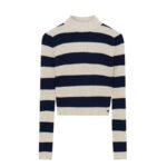 Basic mock turtleneck sweater with slits